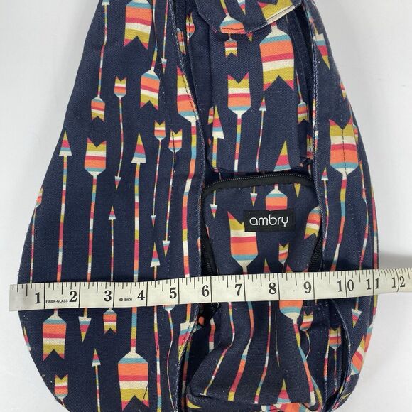⭐️ Ambry Rope Sling Bag Crossbody Shoulder Blue Travel Hiking Outdoor Print - Picture 7 of 8